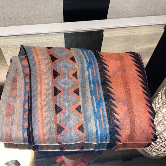 Neon Geometric Tribal Pattern Infinity Scarf - Picture 4 of 6